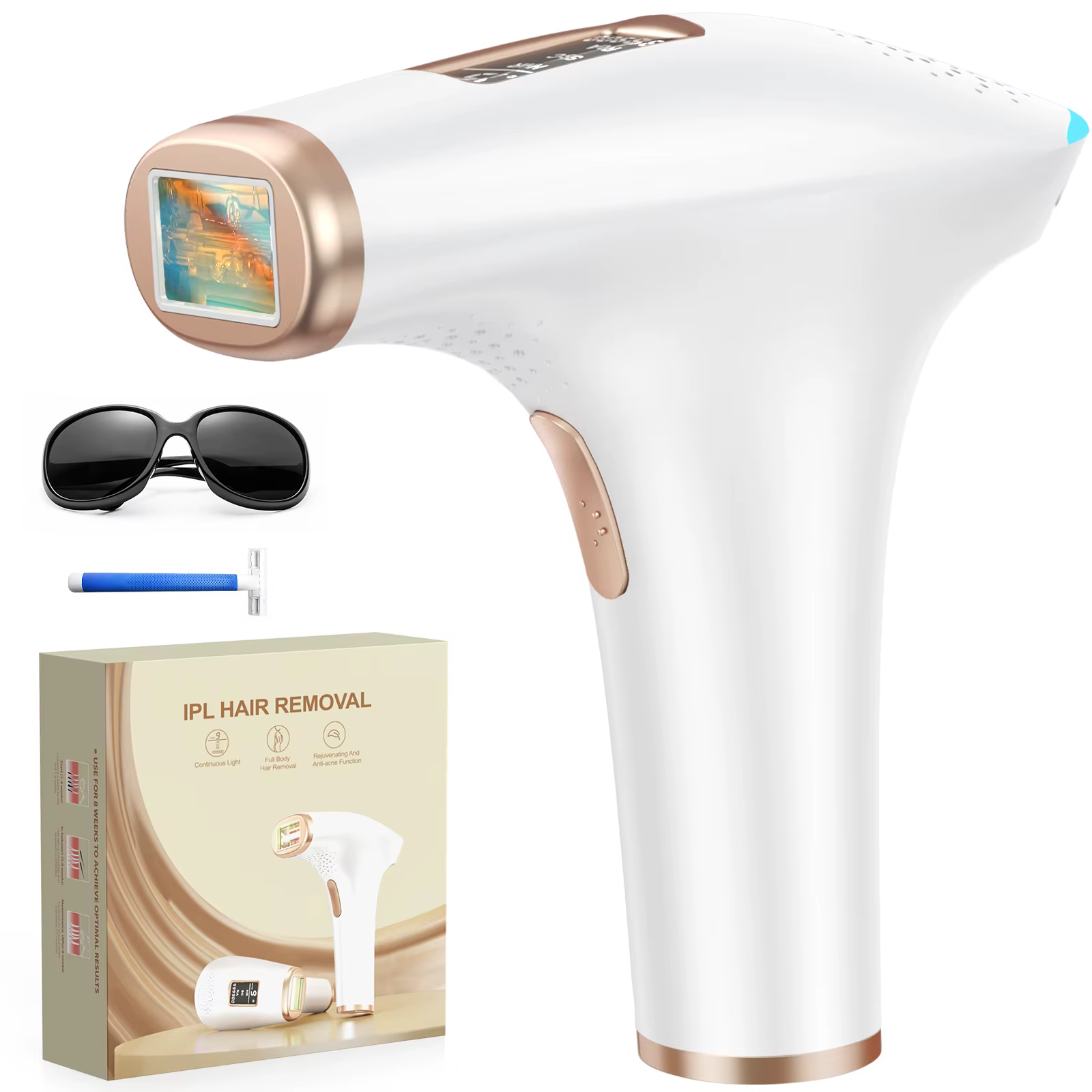 JOOYEE Updated Laser Hair Removal IPL Device 999900+ Flashes 21J Auto/Manual Mode for Men Women Facial Body Bikini in 4 Weeks Home Use