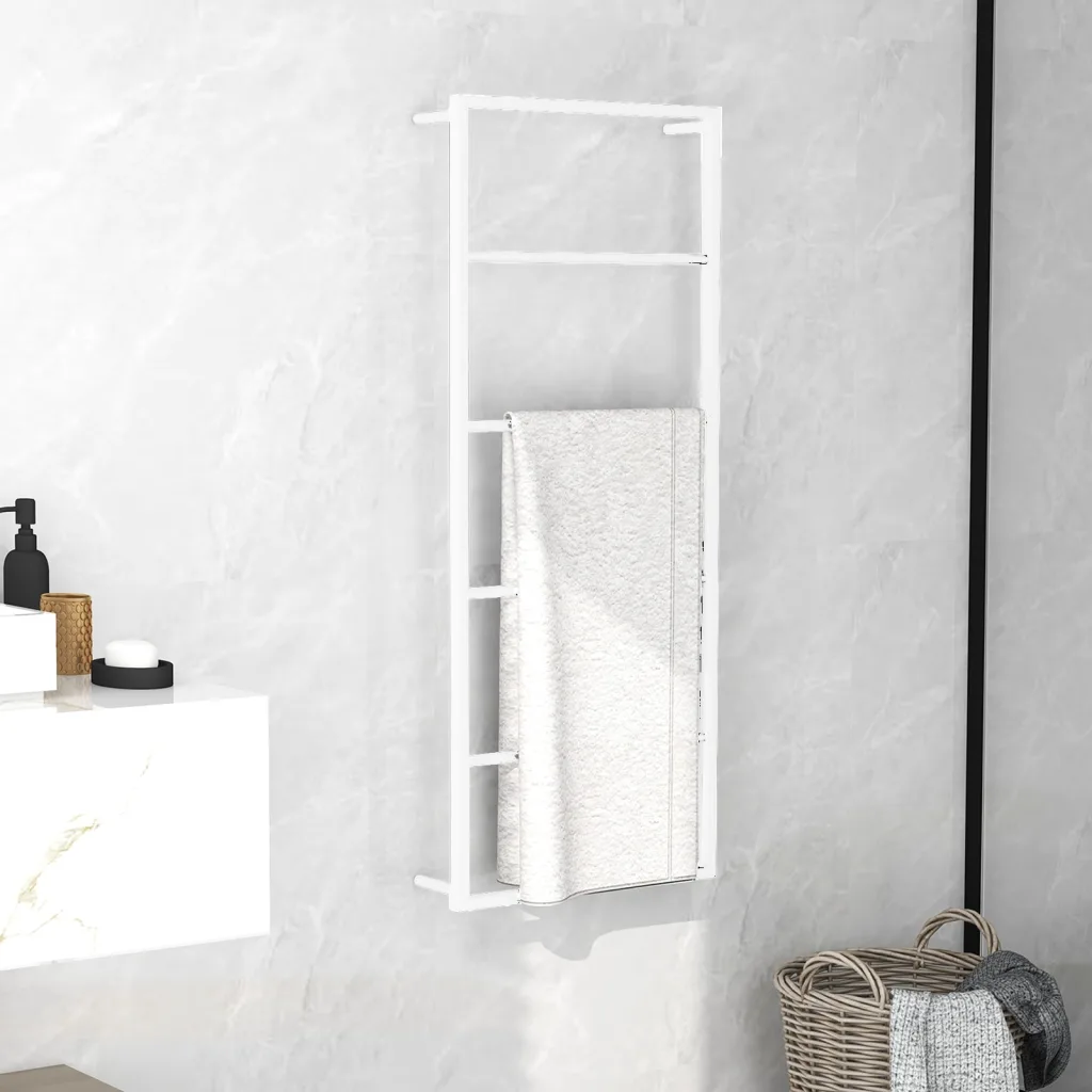 VidaXL Towel Rack White 45x10x115 cm Steel