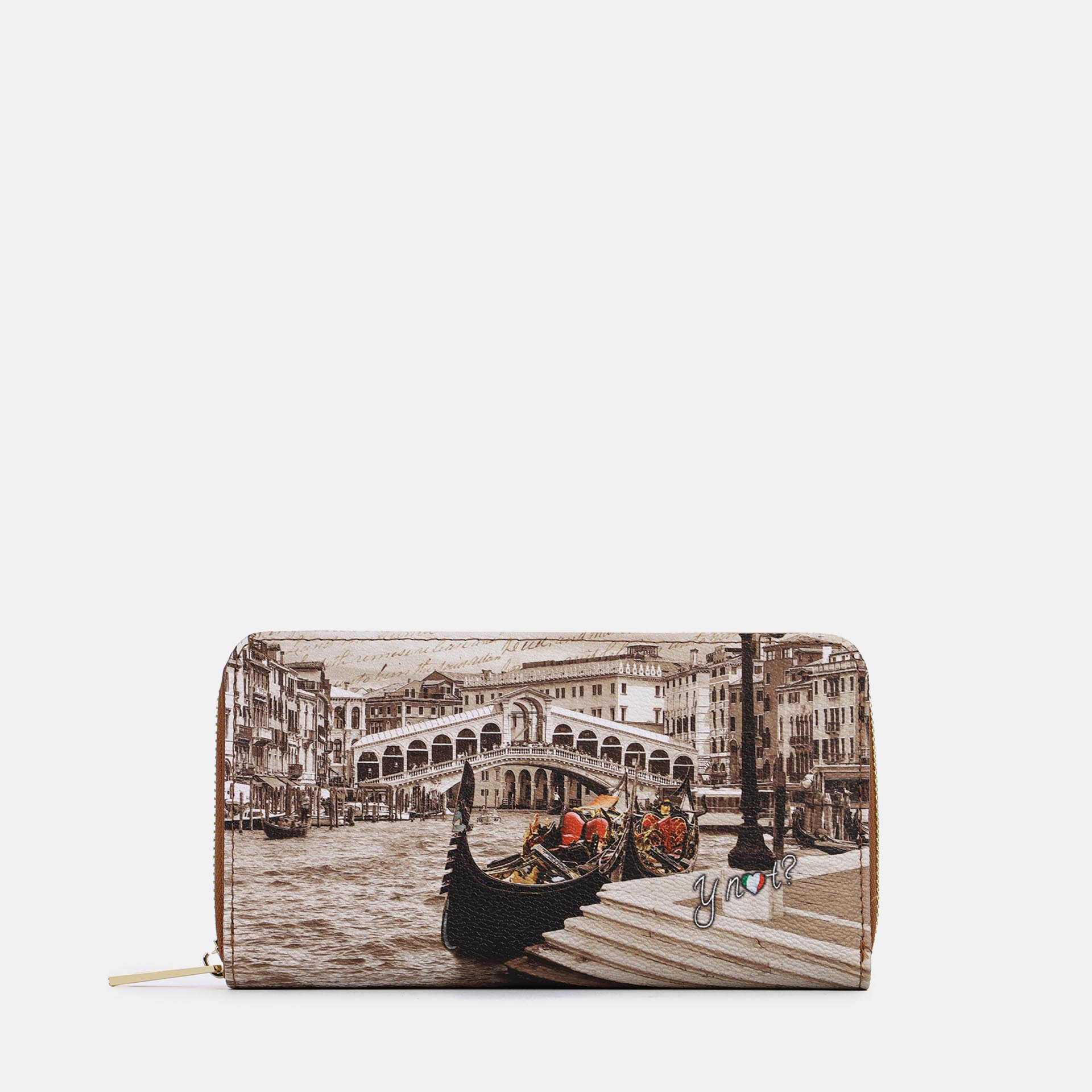 Ynot Ynot? Portafoglio Con Patta Yes Bag Stampa Città Venice Postcard Portafogli Da Donna