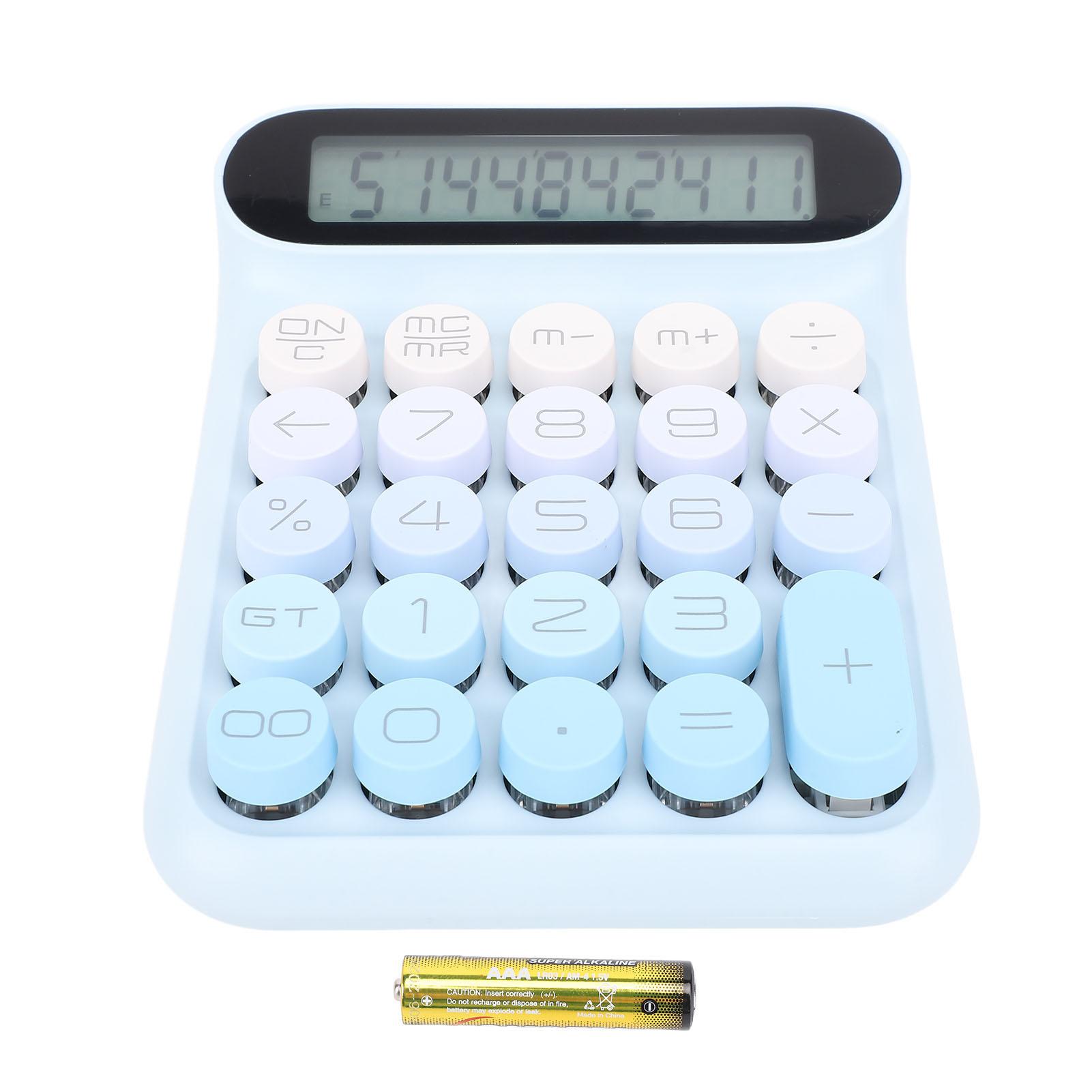OutsideWorld Mechanical Switch Calculator LCD Display 24 Keys Automatic Sleep Desktop Calculators for Business