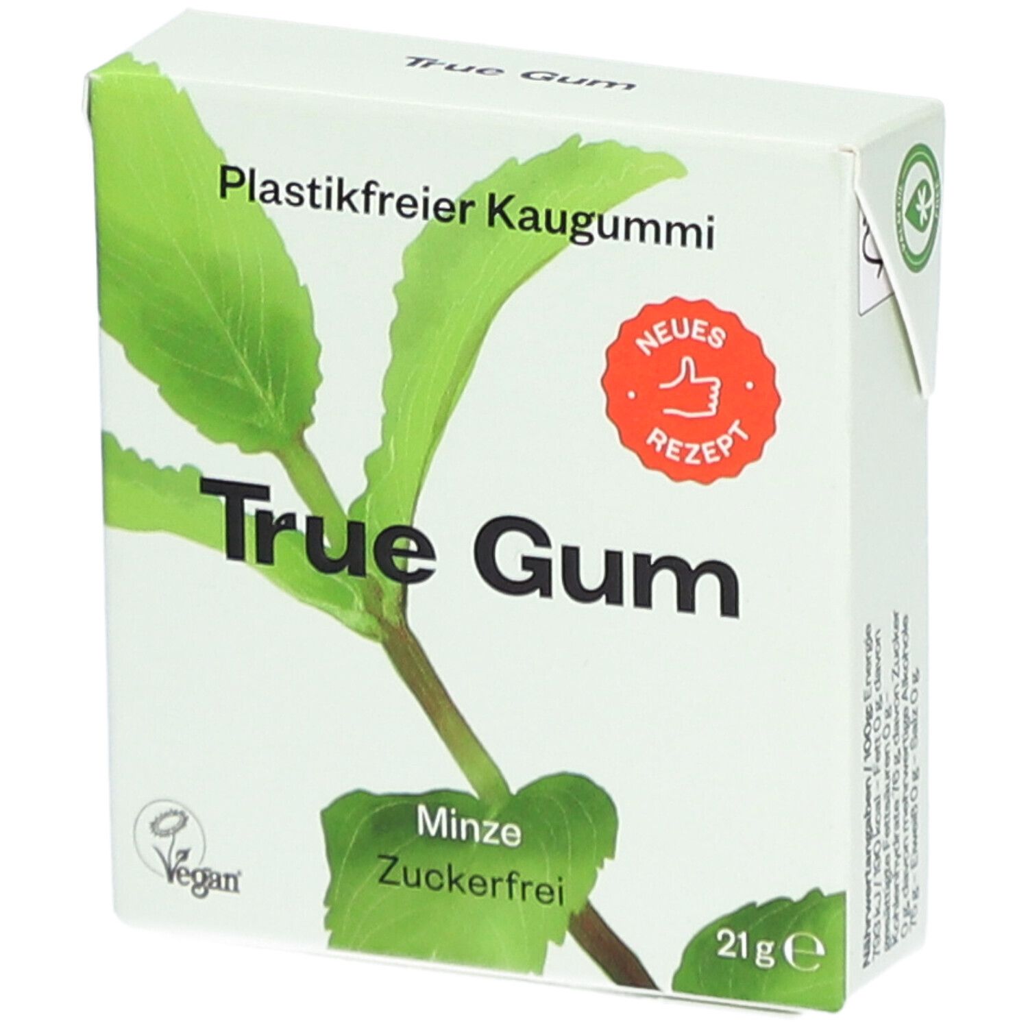 True Gum Plastic free Vegan gum 21g, Mint