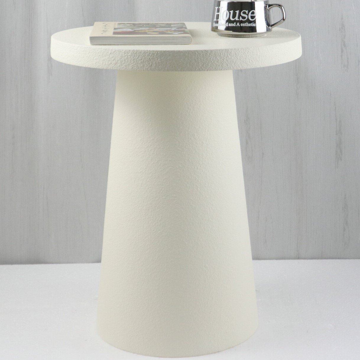 White Wooden Side Table - White