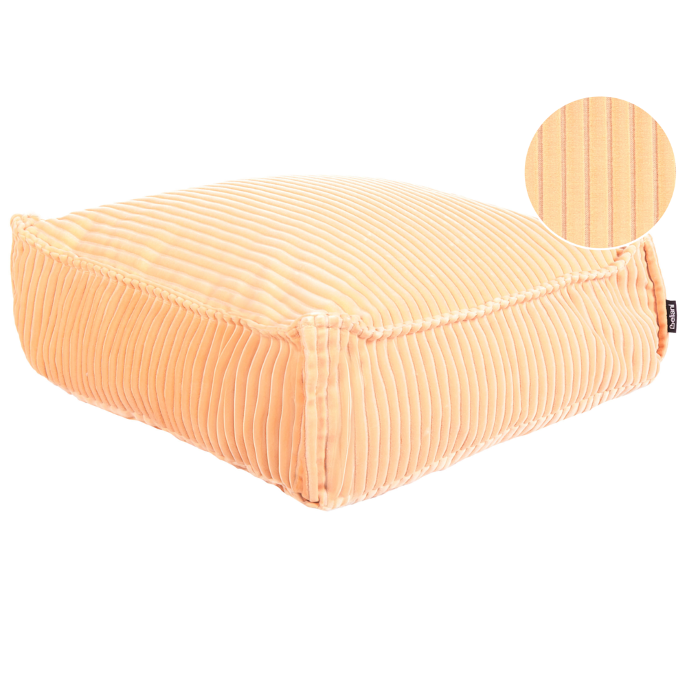 Beliani Floor Cushion Allozai Velvet Peach Pink