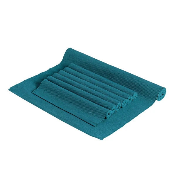 7pc Cotton Fabric Placemats & Table Runner Set