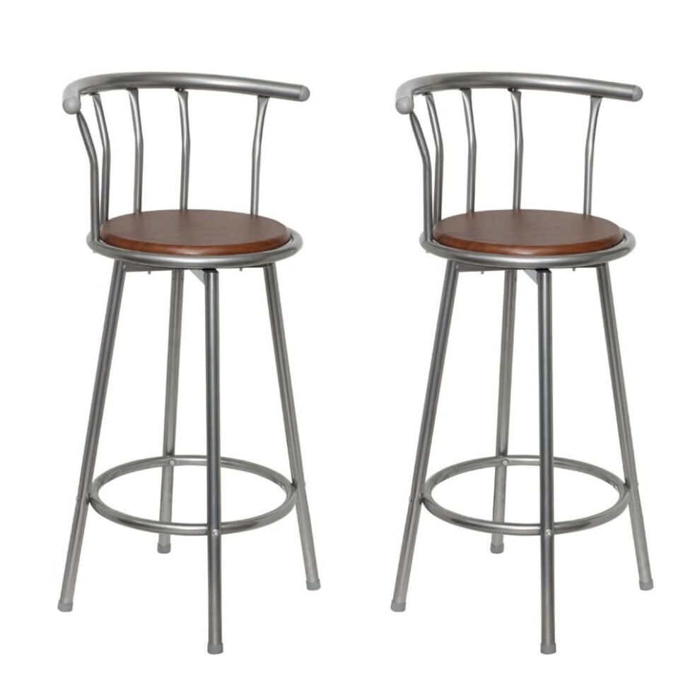 VidaXL Bar Stools 2 pcs Brown Steel
