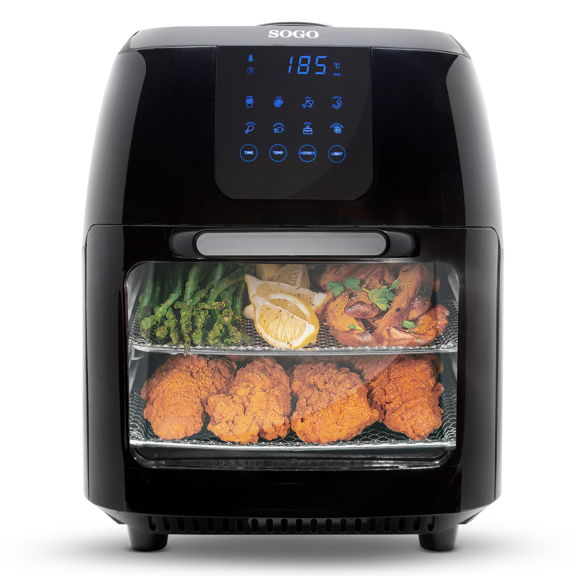 Sogo 10 L Digital Luftfritteuse and Rotisserie black