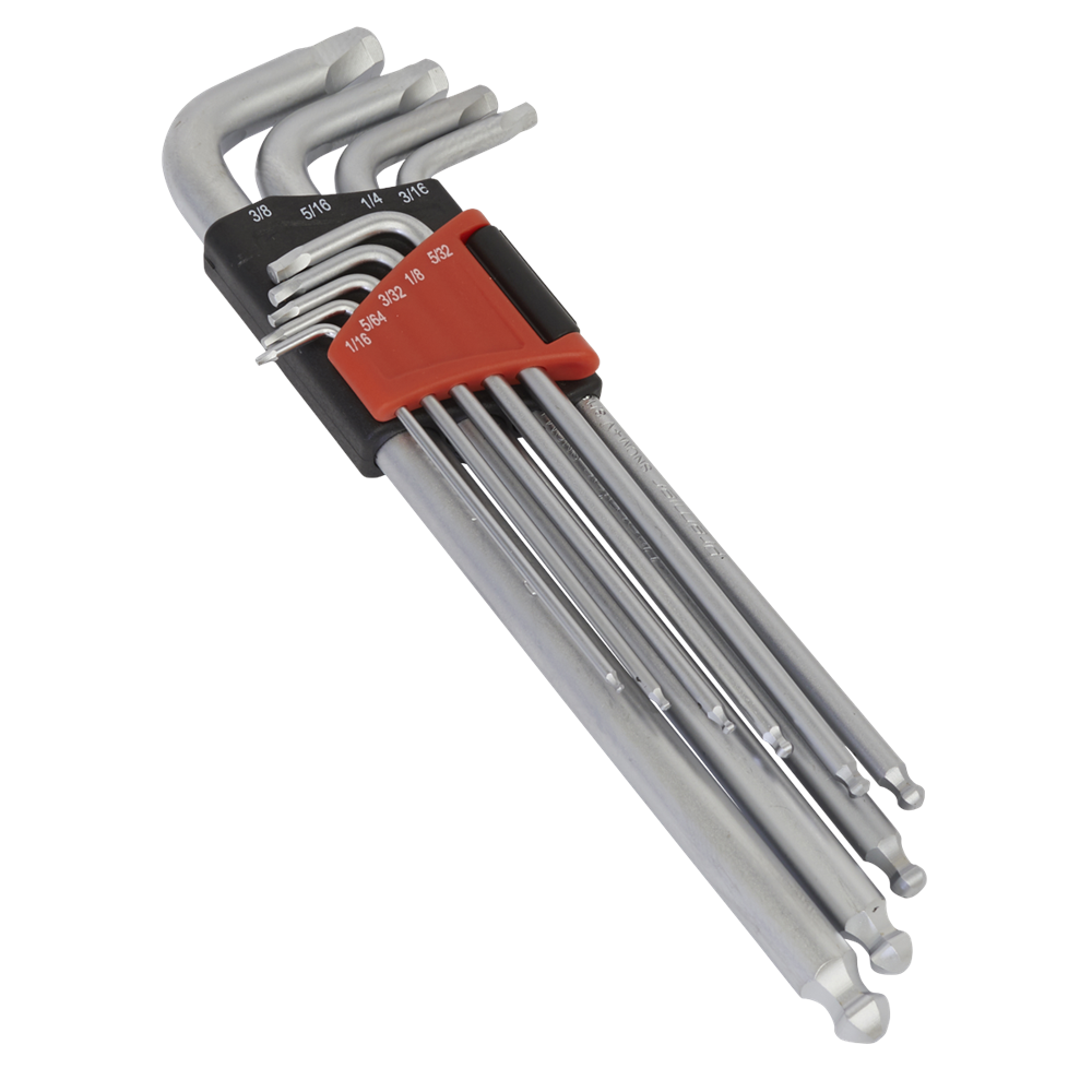 Sealey AK7181 Lock-On Ball-End Hex Key Set 9pcs - Imperial