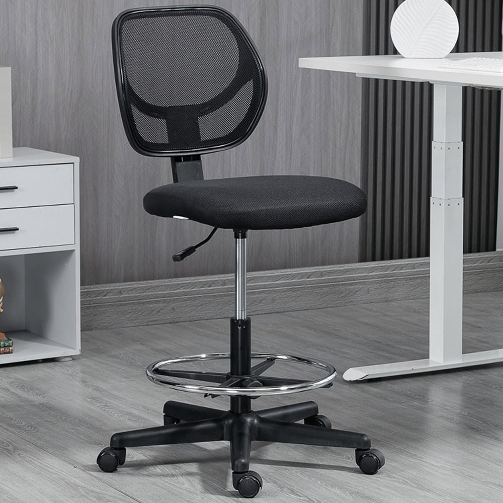Portland Black Mesh Swivel Standing Desk Office Chair