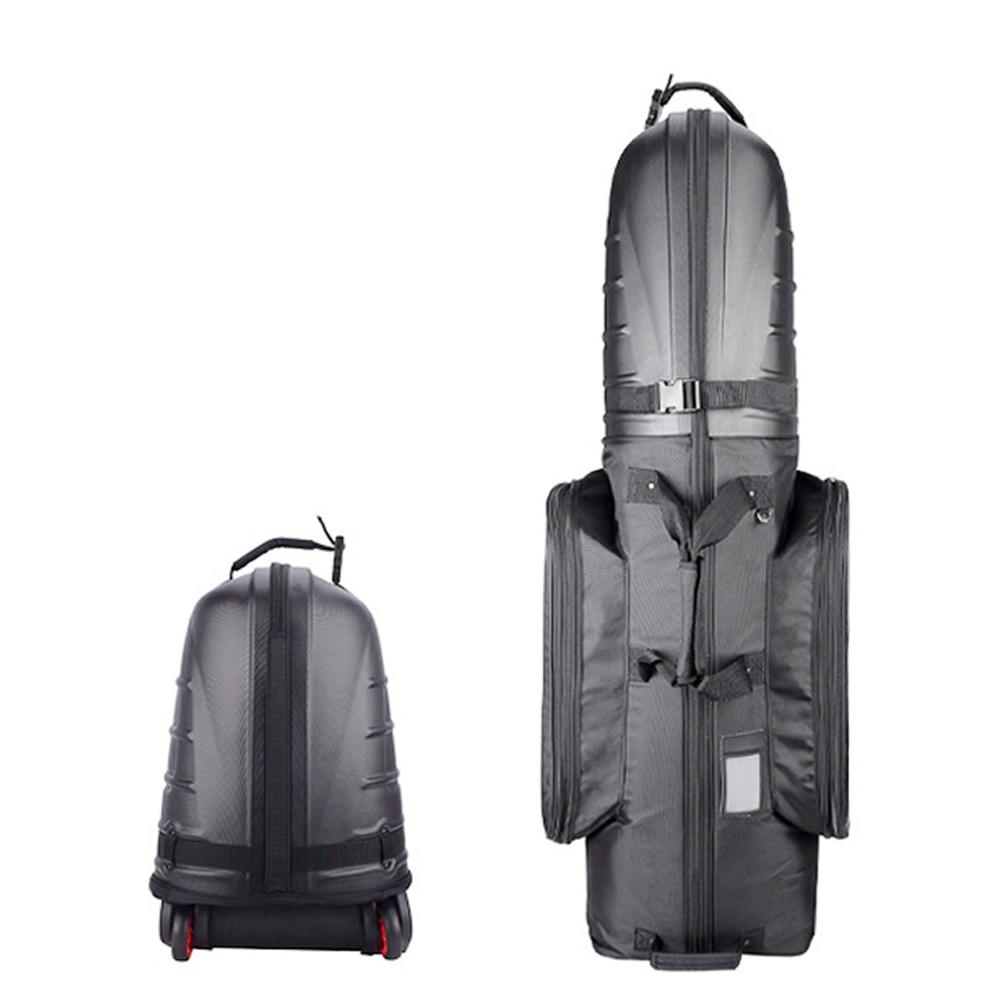 TOMTOP JMS Folding Golf Travel Bags Golf Aviation Bag with Reinforced Wheels and Hard Case Top black