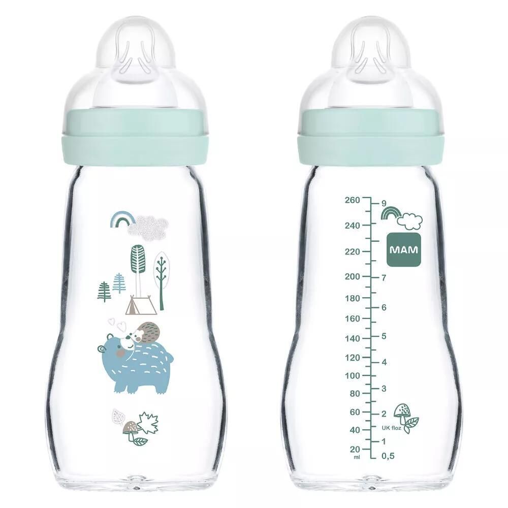 MAM Babyflasche Feel Good Elements, Glas, 260 ml, ab 0M