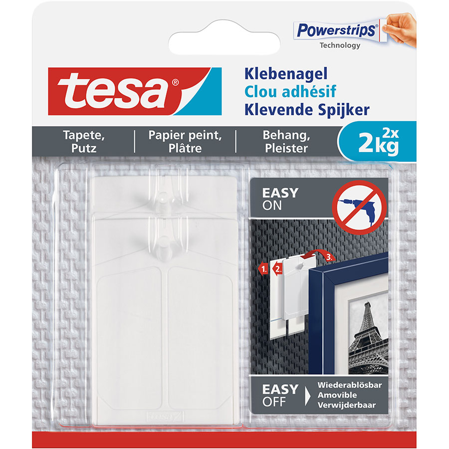 Tesa Adhesive Nail - Indoor - Utility hook - Transparent -...