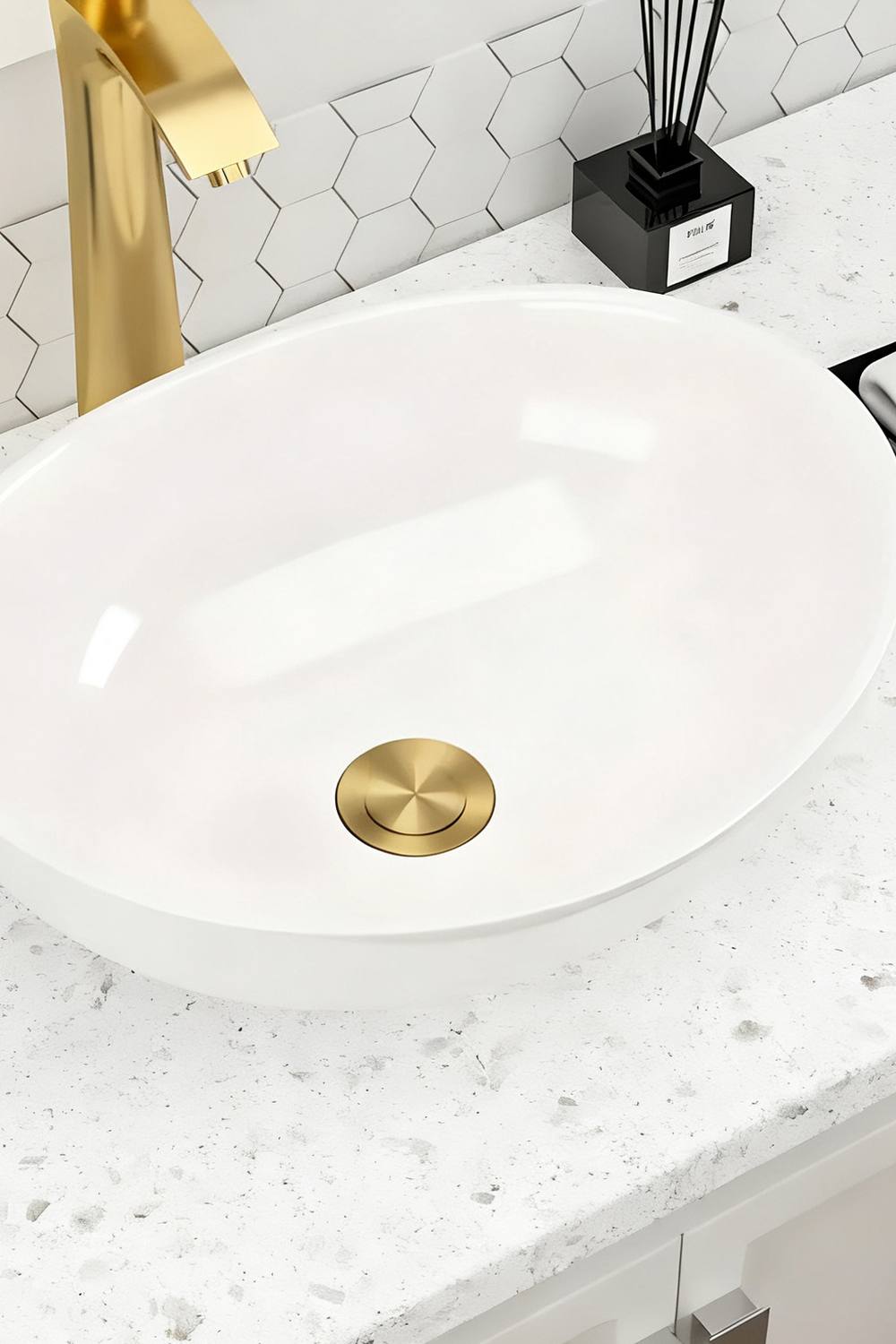 Living And Home Pop-Up Drain Stopper in Gold