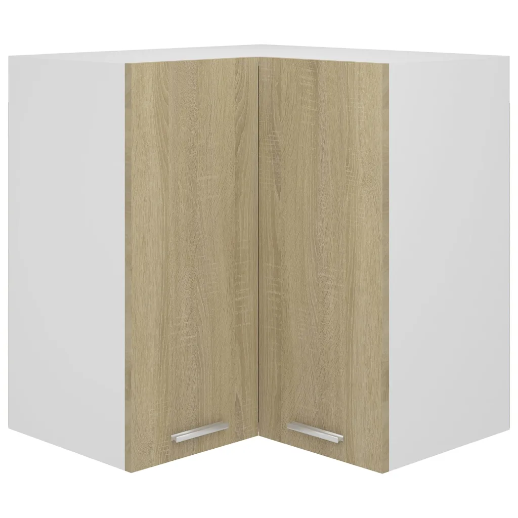 VidaXL Hanging Corner Cabinet Sonoma Oak 57x57x60 cm Chipboard