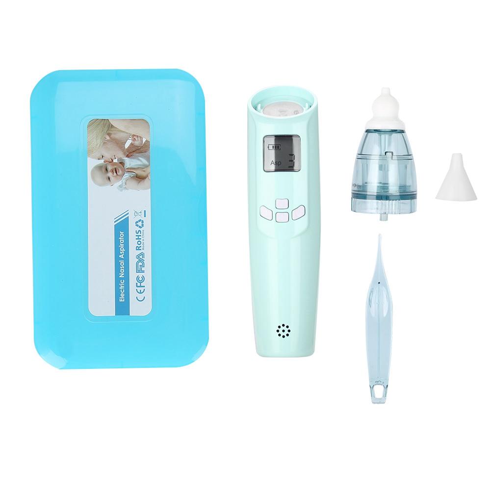 ZEBLAZE Electric Nasal Aspirator Portable Baby Mucus Cleaner with Soft LED Light and Music Light Blue