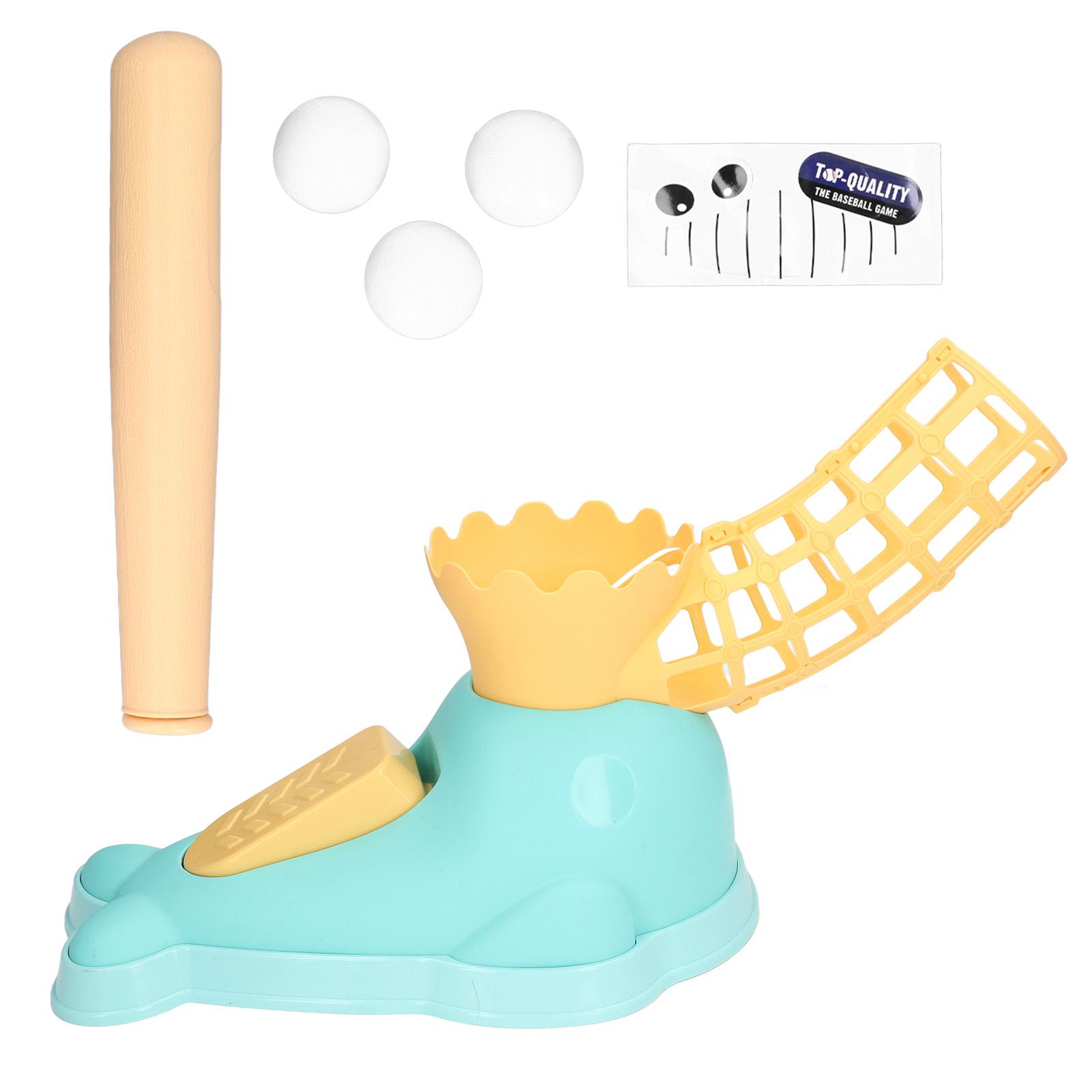 Neoglint Kids Baseball Pitching Machine 3 Balls Step On Type Telescopic Baseball Bat Baseball Batting Toy