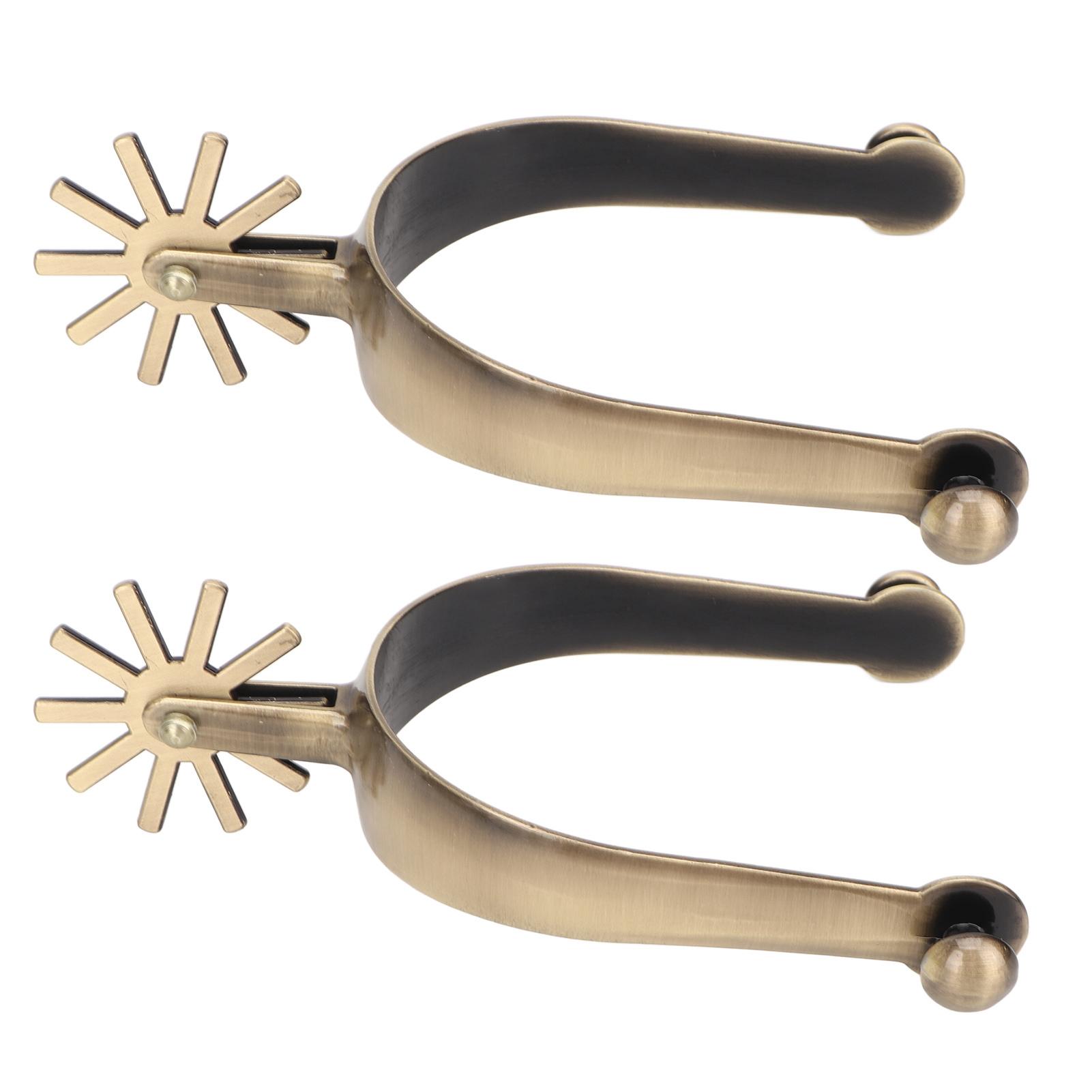 TOMTOP JMS Western Spurs Rust Proof Toxic Free Vintage Zinc Alloy Horse Spurs with Gear for Men