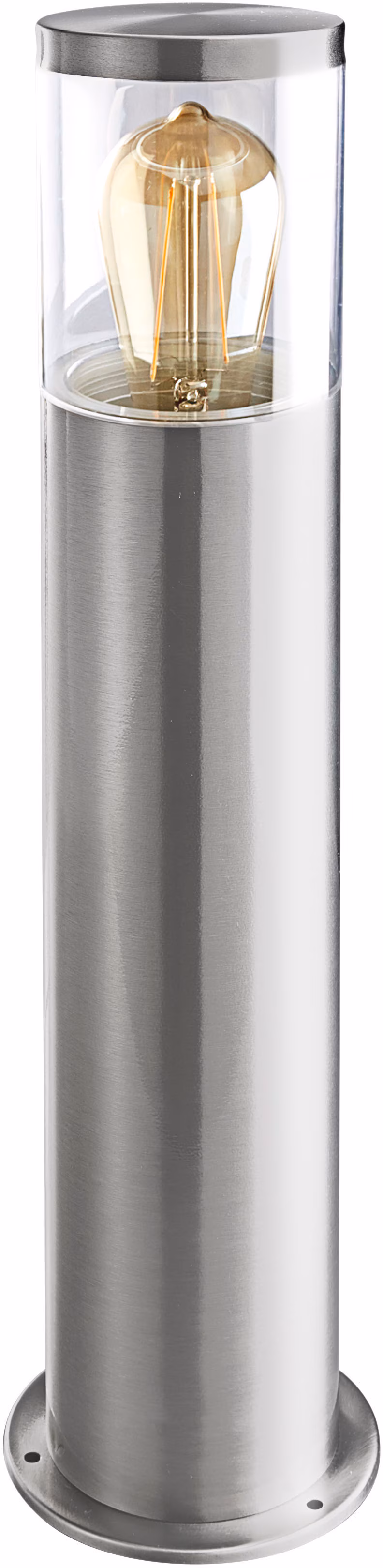 Heitronic Naxos pillar light made of stainless steel