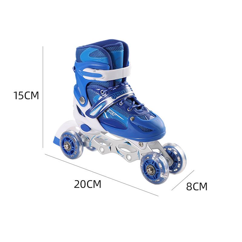Angel Ting Children's Roller Skates, Beginners' New Single and Double Row Integrated Roller Skates, Adjustable Men's and Women's Roller Skates S (size 27-32)