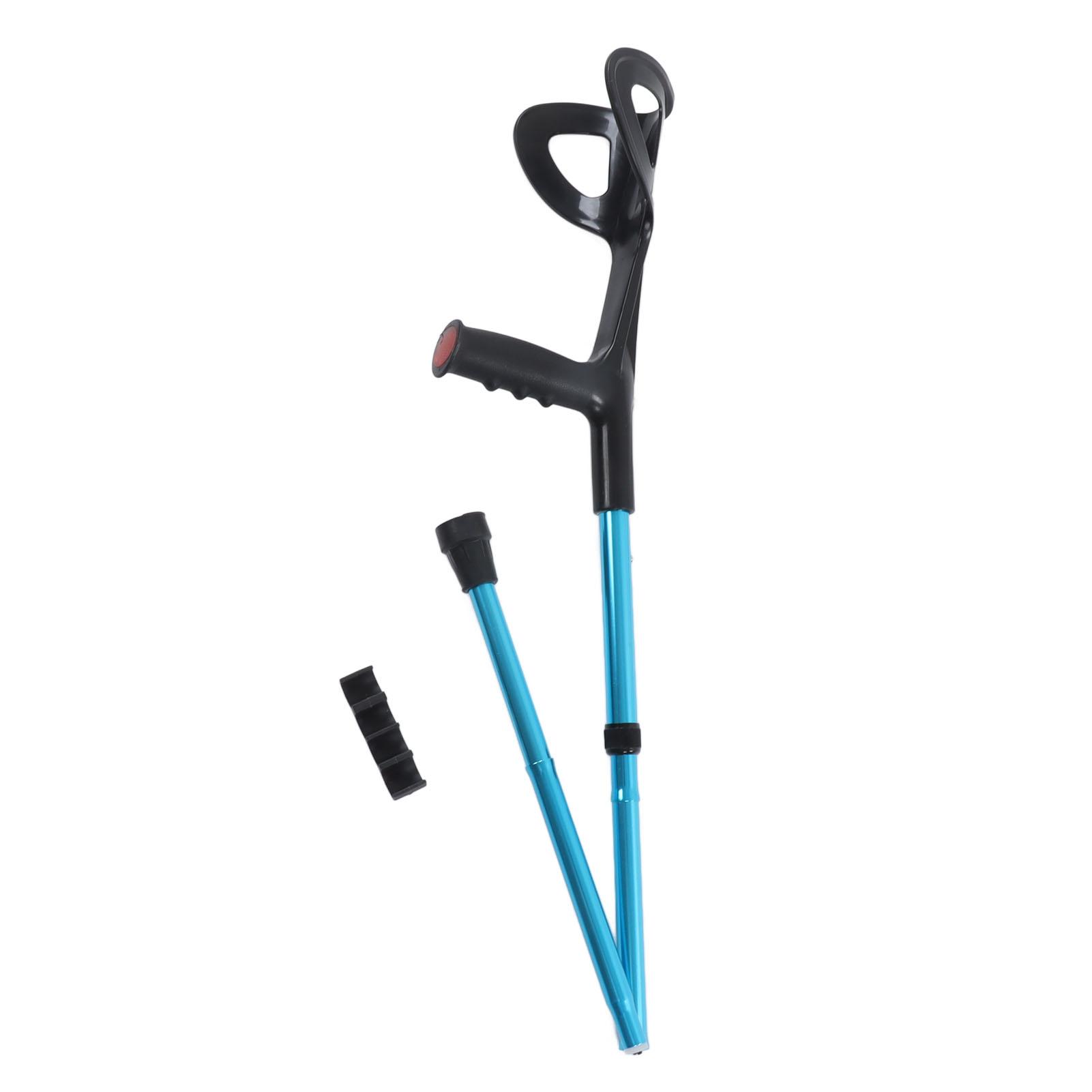 Beautyyy Foldable Walking Cane Stick Evenly Distributed Weight Forearm Folding Adjusting Walking Crutch Blue