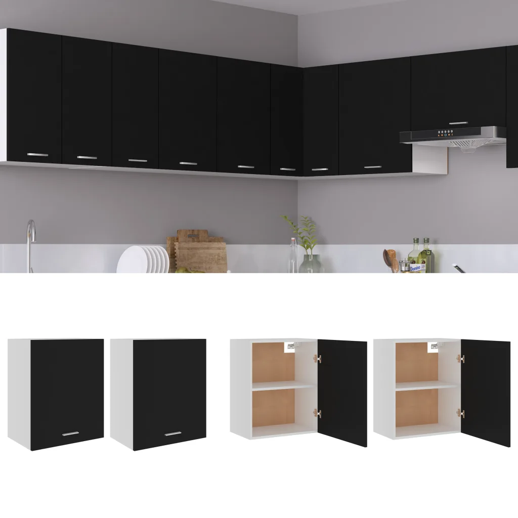 VidaXL Hanging Cabinets 2 pcs Black 50x31x60 cm Chipboard