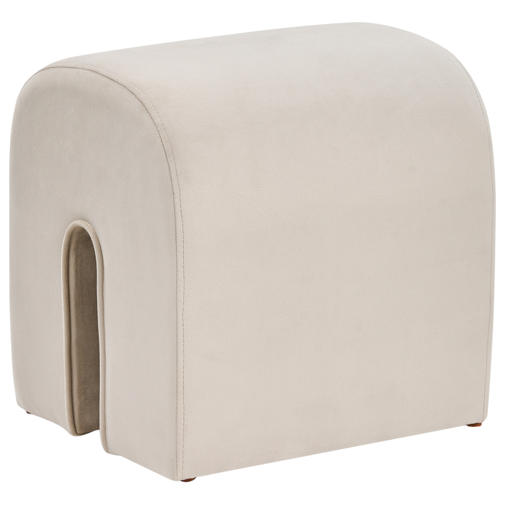 Beliani Retro Pouffe Modoc Beige Velvet