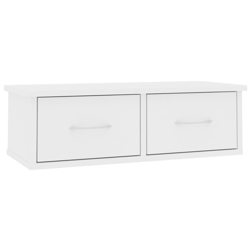 VidaXL Wall-mounted Drawer Shelf White 60x26x18.5 cm Chipboard