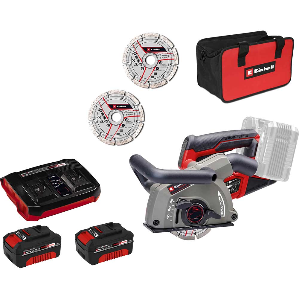Einhell Professional TP-MA 36/30 Li BL 36v Cordless Brushless Wall Chaser 2 x 4ah Li-ion Twin or Dual Battery Charger Bag