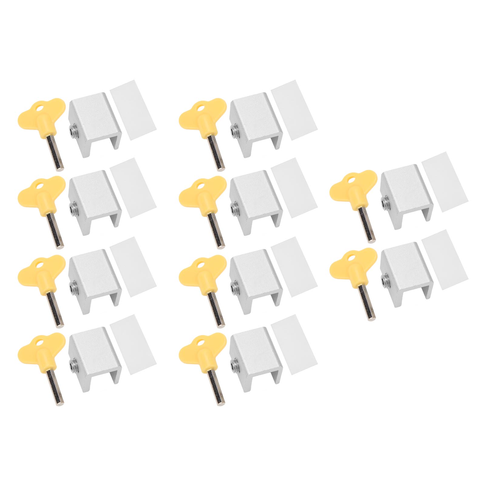 Meterk 10Pcs Sliding Window Lock Aluminum Adjustable Easy Installation Window Security Stoppers with Keys