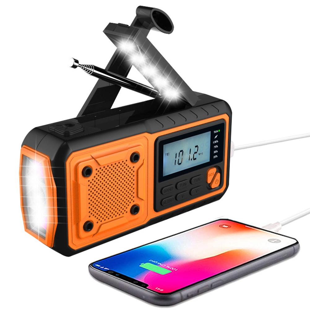 Automobile And Motorcycle Supplies Portable Emergency Radio Outdoor Hand Crank Radio Wind Up Flashlight Radio 4000mAh Power Bank