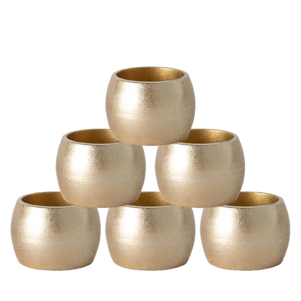 Metallic Melamine Napkin Rings | Pack of Six | By Argon Tableware