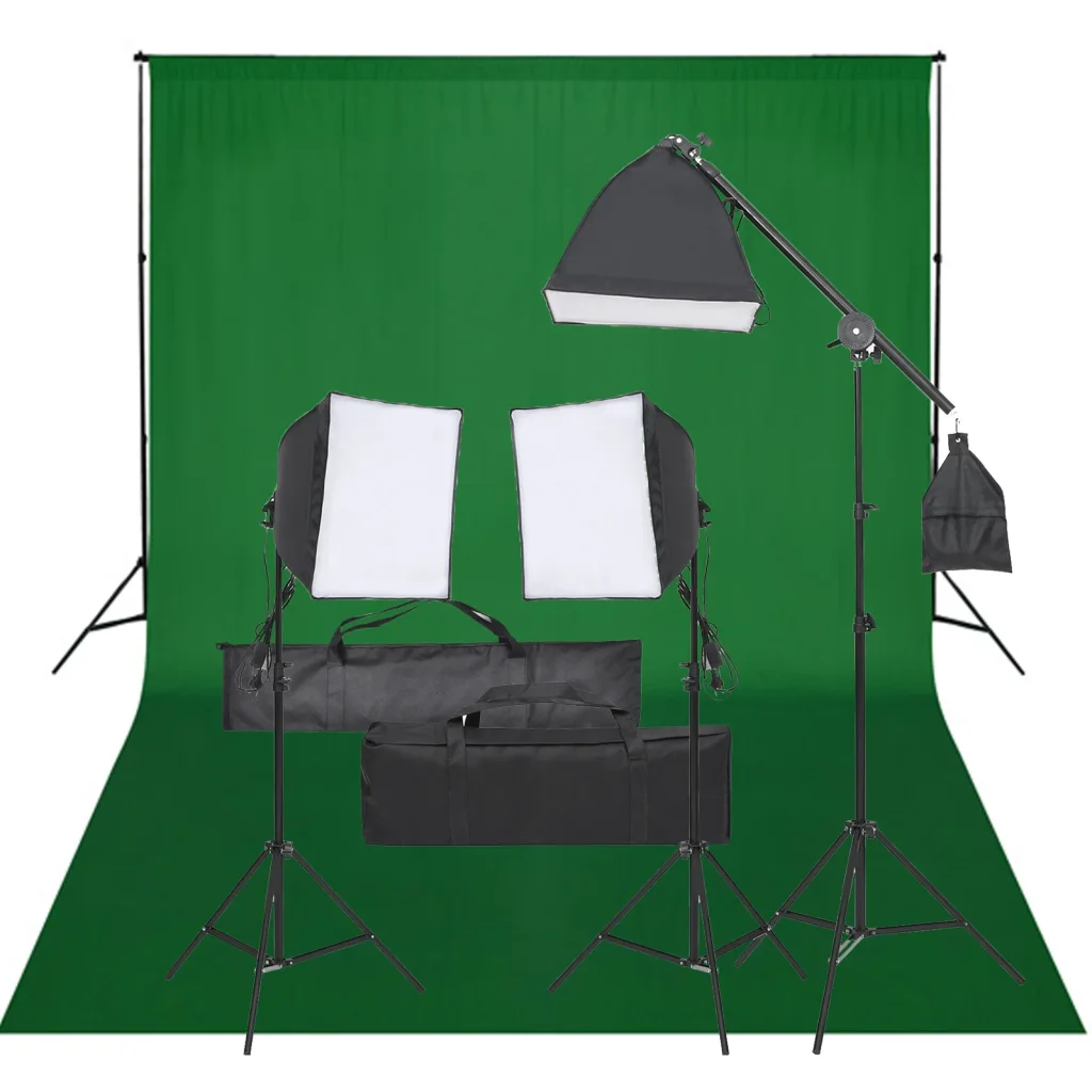 VidaXL Photo Studio Kit with Light Set and Backdrop