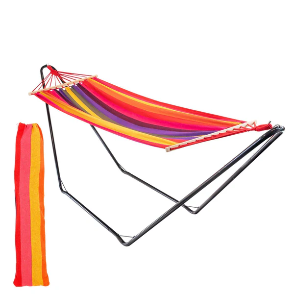Harbour Housewares 2m Fabric Spreader Bar Hammock with Stand | By Harbour Housewares
