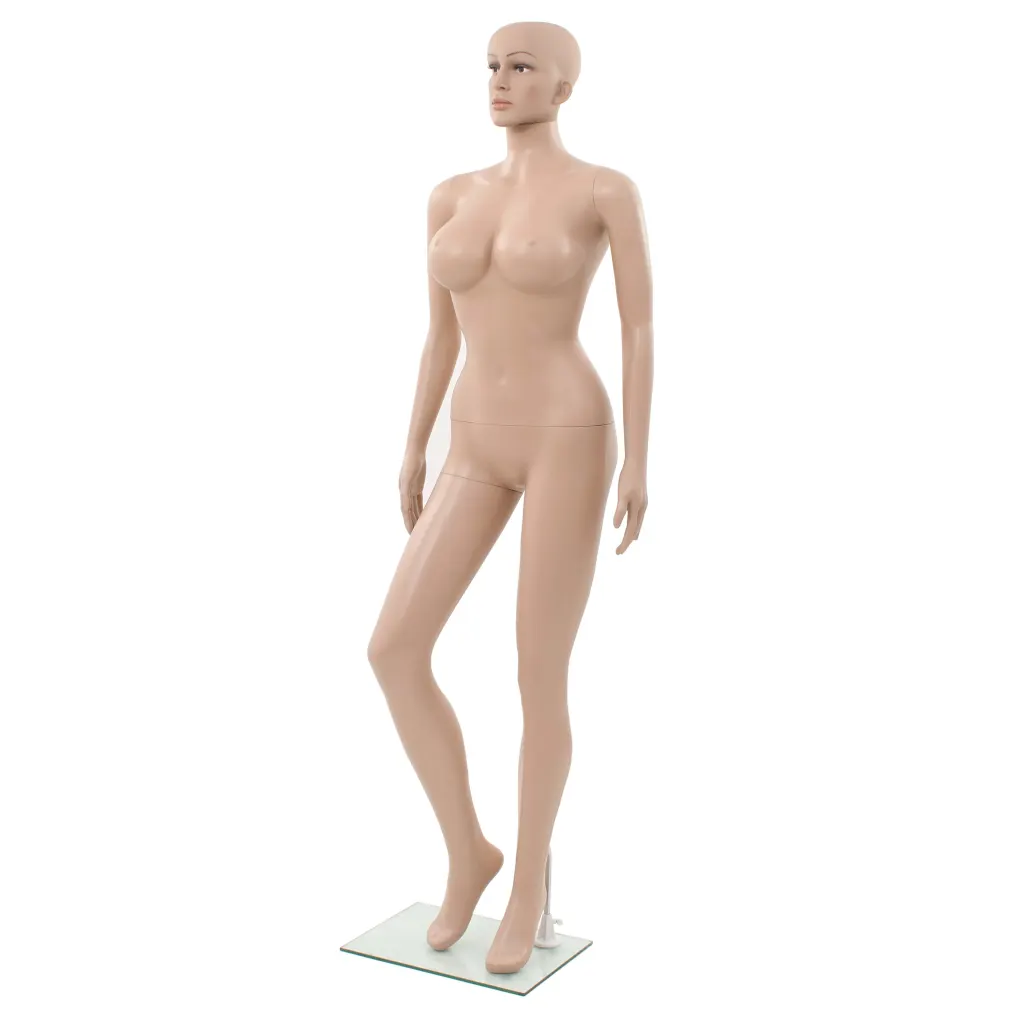 VidaXL Sexy Female Mannequin with Glass Base Beige 180 cm