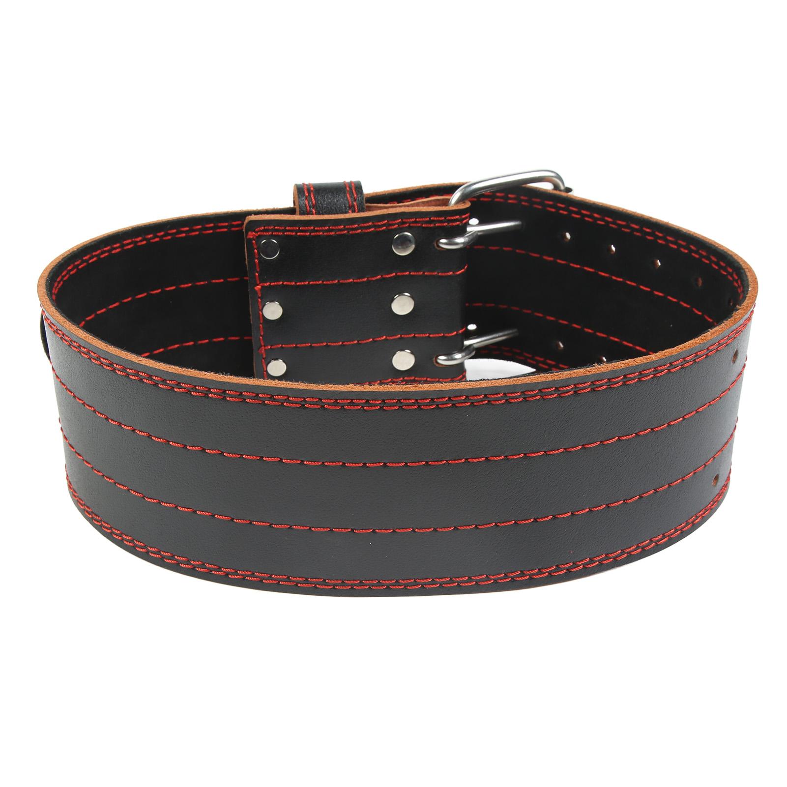 Fishine Weightlifting Belt Leather Bodybuilding Fitness Belts Barbell Powerlifting Training Waist Protector red