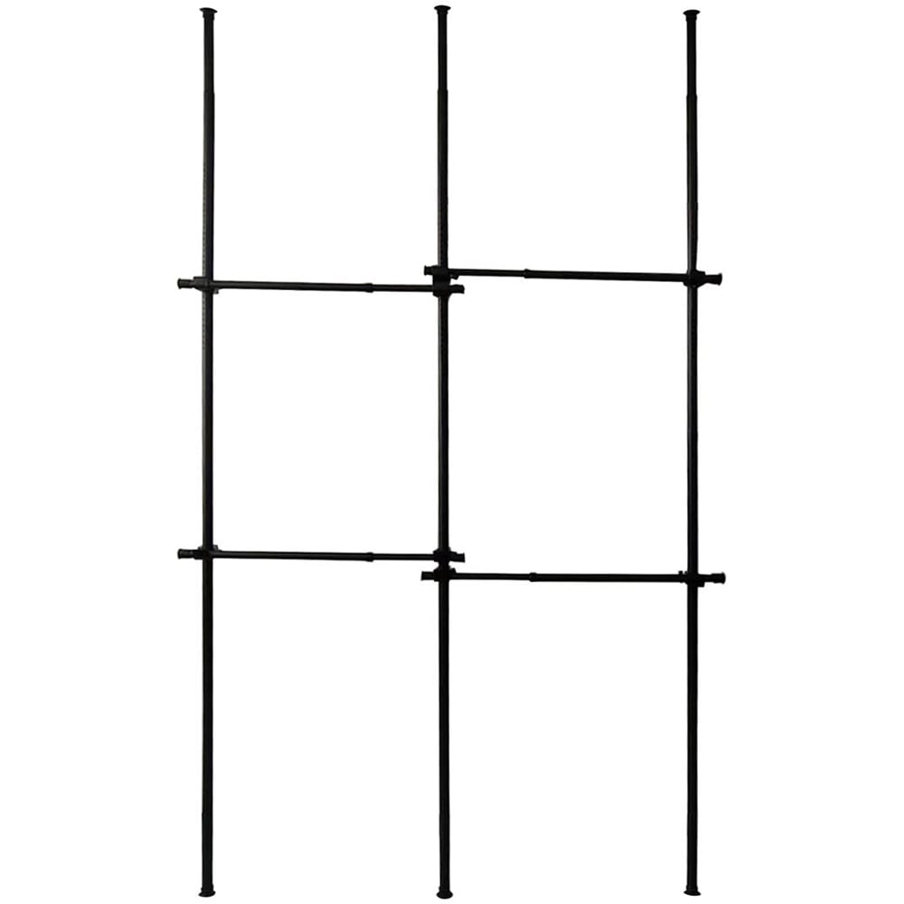 House Of Home Telescopic Clothes Rail Double Wardrobe Hanging Rack Adjustable Storage Black