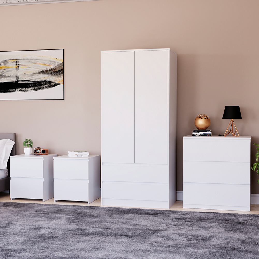 Denver White 4 Piece Bedroom Furniture Set