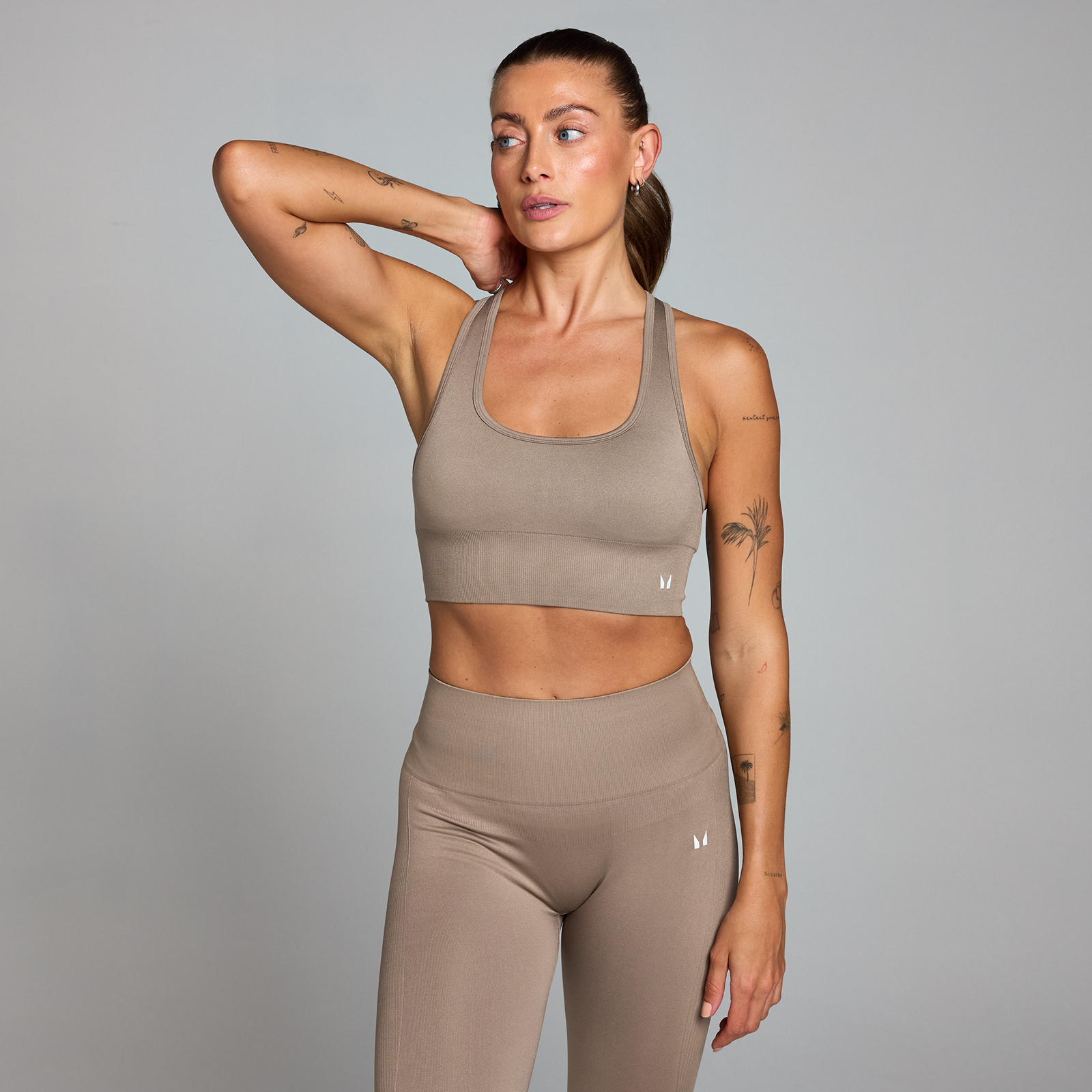 MP Women's Shape Seamless Sports Bra - Light Taupe - S