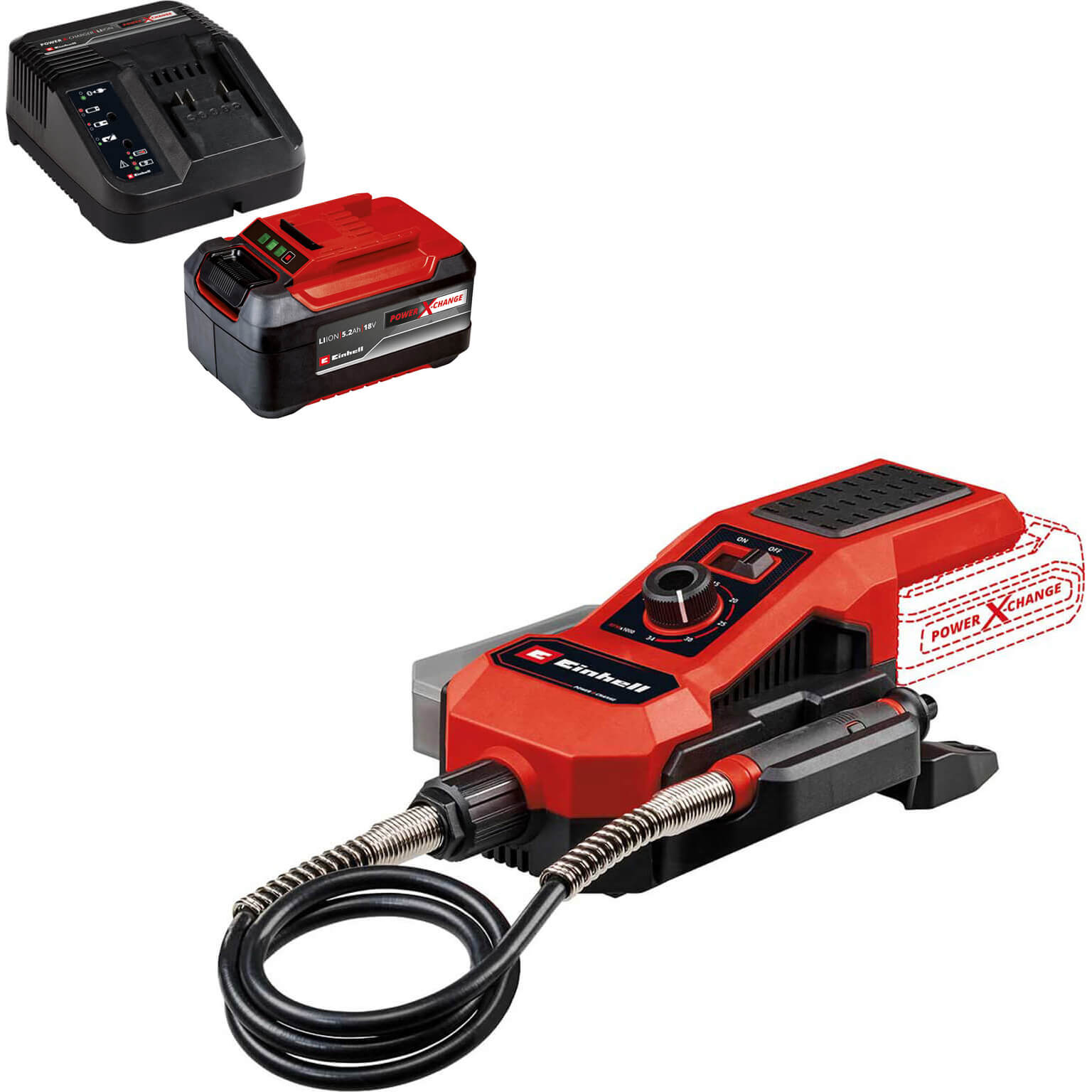 Einhell TE-MT 18/34 Li 18v Cordless Flexible Shaft Rotary Multi Tool 1 x 5.2ah Li-ion Charger No Case