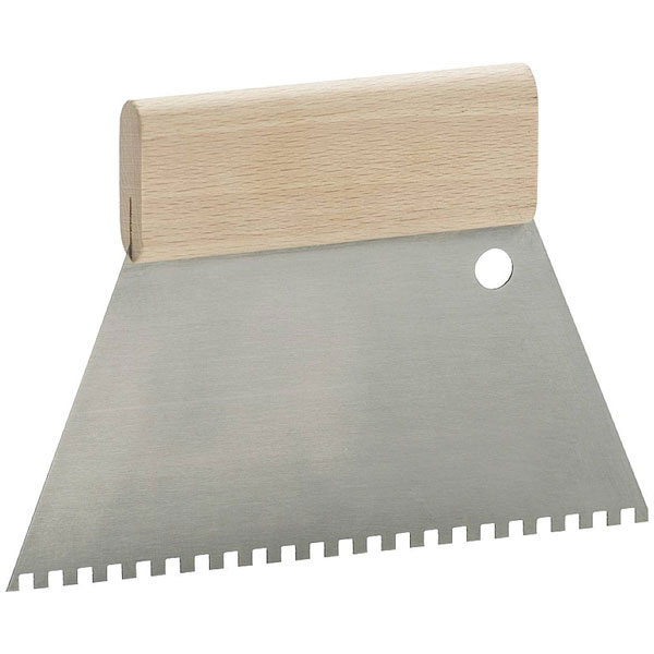 KWB 33312 Notch trowel steel trapezoidal Wood grip for adhesives