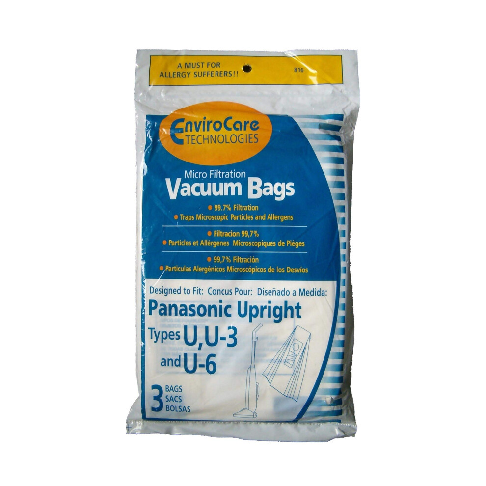 Panasonic 3 Panasonic U U-3 & U-6 Upright Vacuum Cleaner Bags Mc-v145m Mc-115
