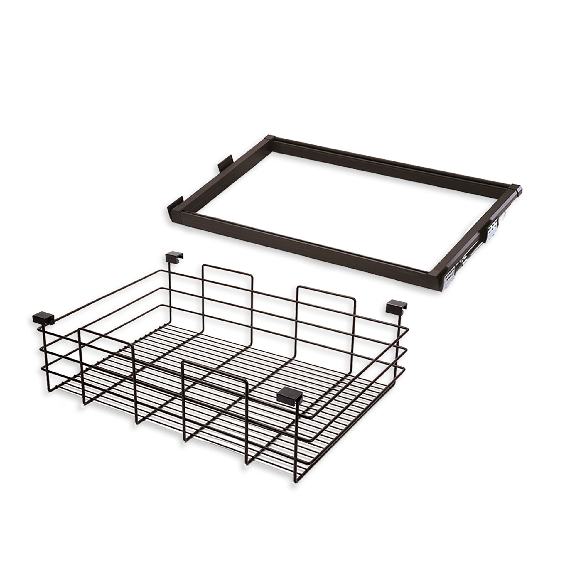 EMUCA Nessuno Kit Cesto in filo metallico guide regolabile modulo di 800 mm moka da armadio