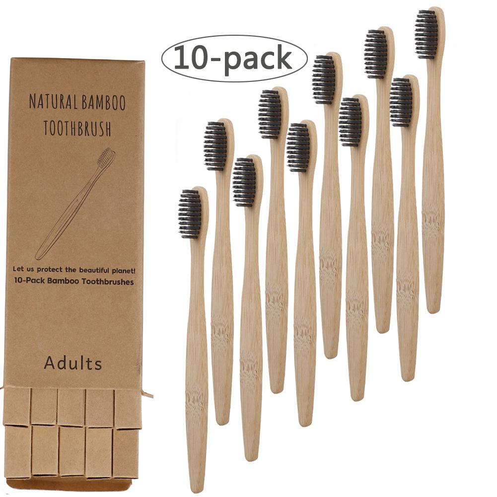 Health & Beauty PRODUCT 10PCS Toothbrushes Soft Bristle Remove Surface Stains Comfortable Grasp Bamboo Toothbrushes Set for