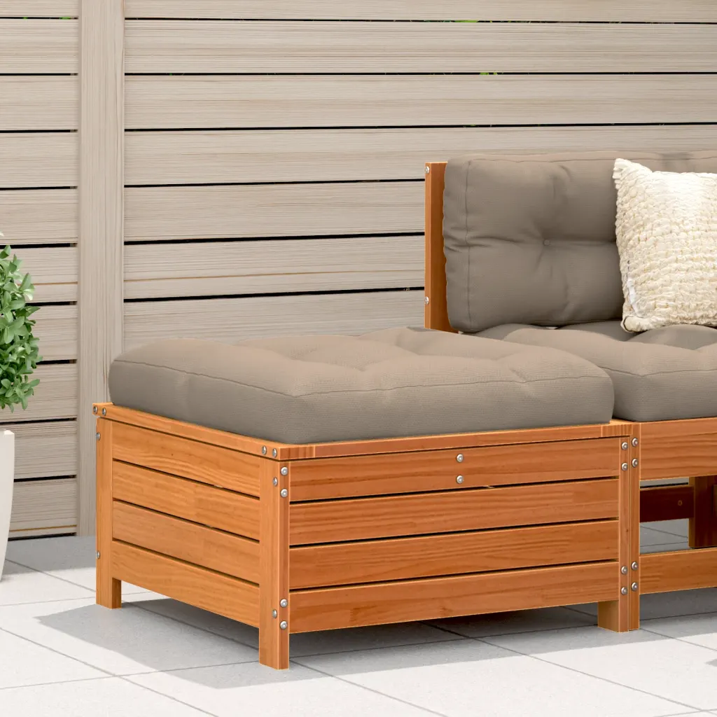VidaXL Garden Footstool Outdoor Ottoman Footrest Wax Brown Solid Wood Pine