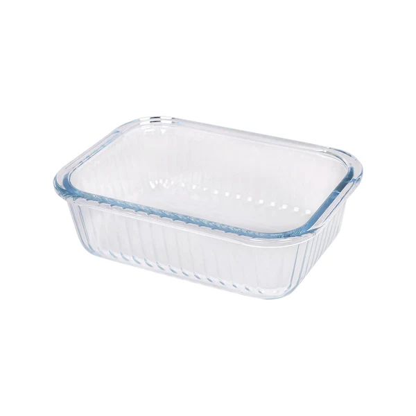 Argon Tableware Optical Rectangular Glass Cake Dish - 17cm x 12.5cm