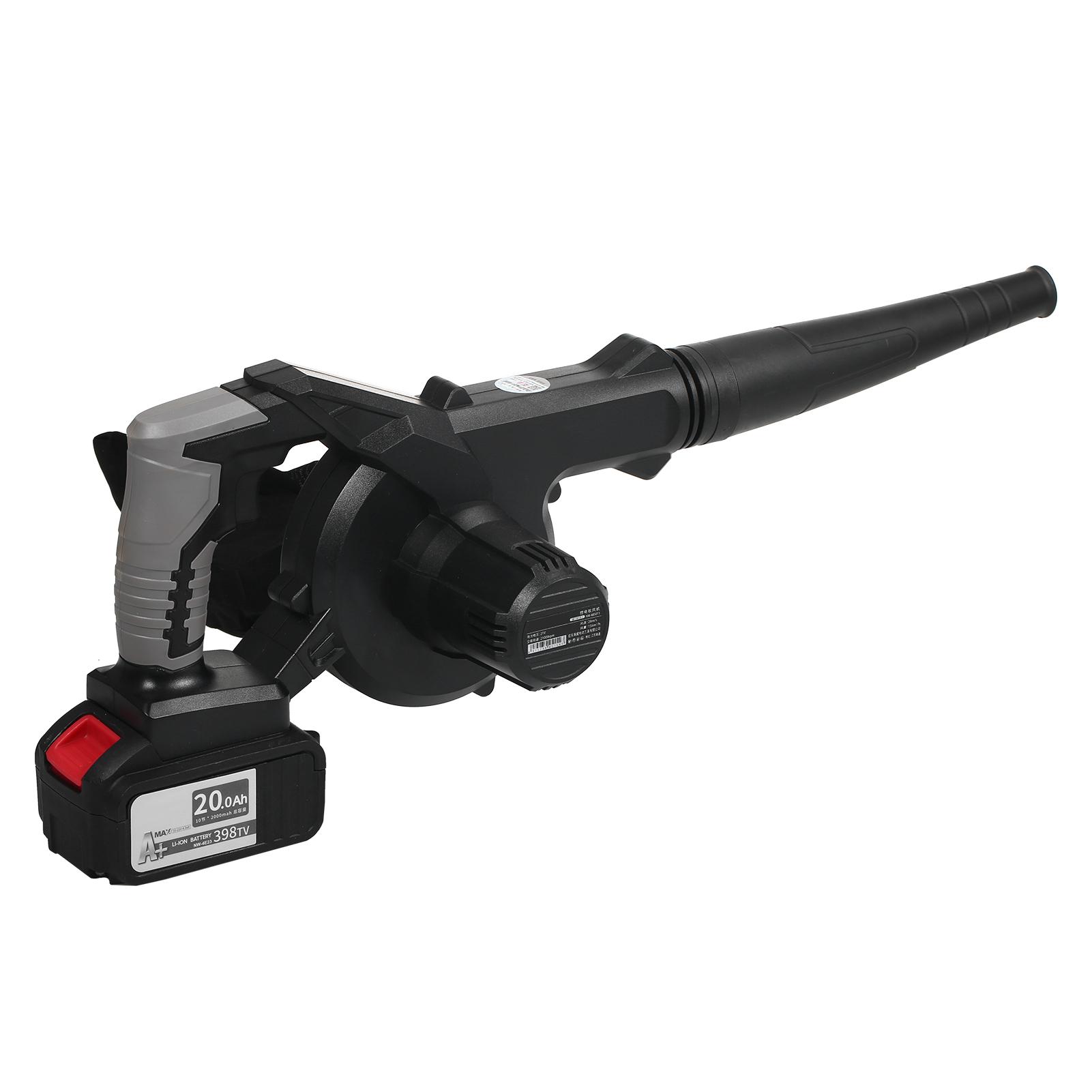 Koogeelife 21V Lightweight Battery Powered Leaf Blowers for Patio, Yard, Sidewalk,Small Leaf Blower,2-In-1 UK Plug & 1 Battery black