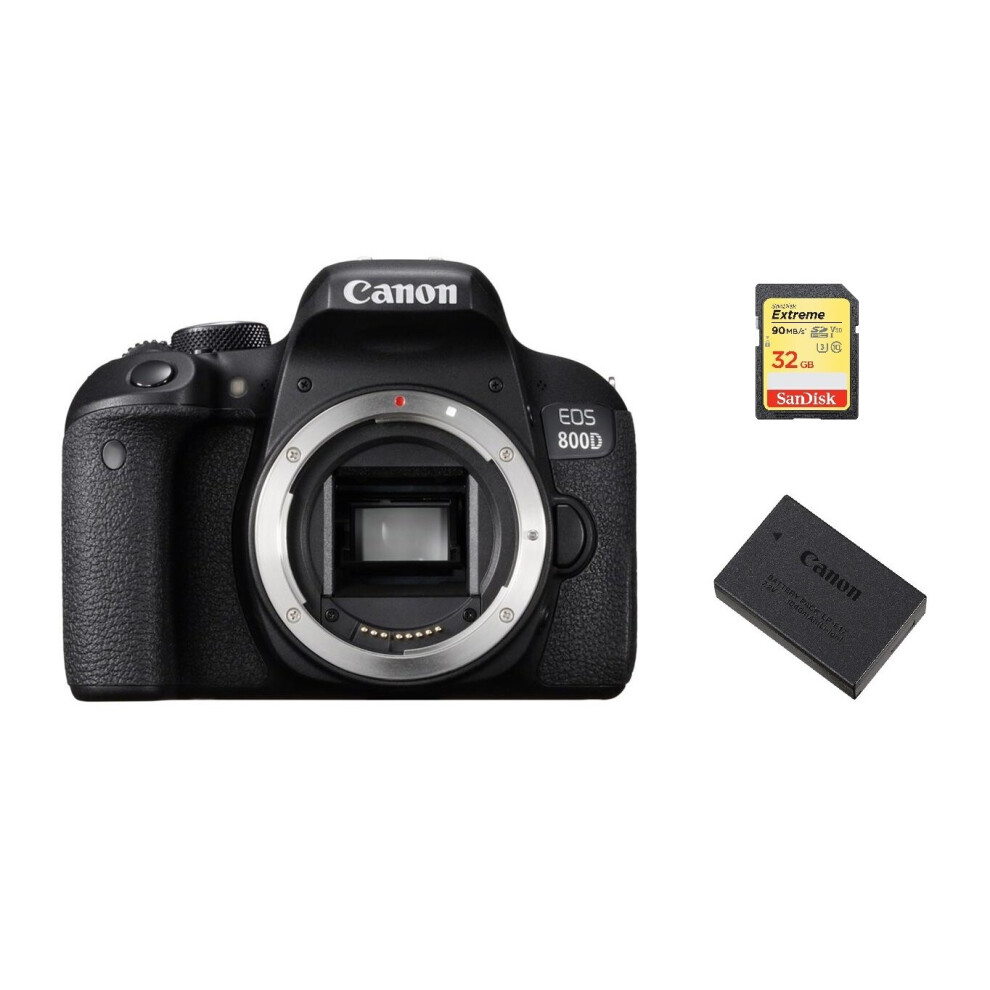 Canon EOS 800D Digital SLR Camera, HD 1080p, 24.2MP, Wi-Fi, Bluetooth, NFC, Optical Viewfinder, 3 Vari-Angle Touch Screen, Body Only