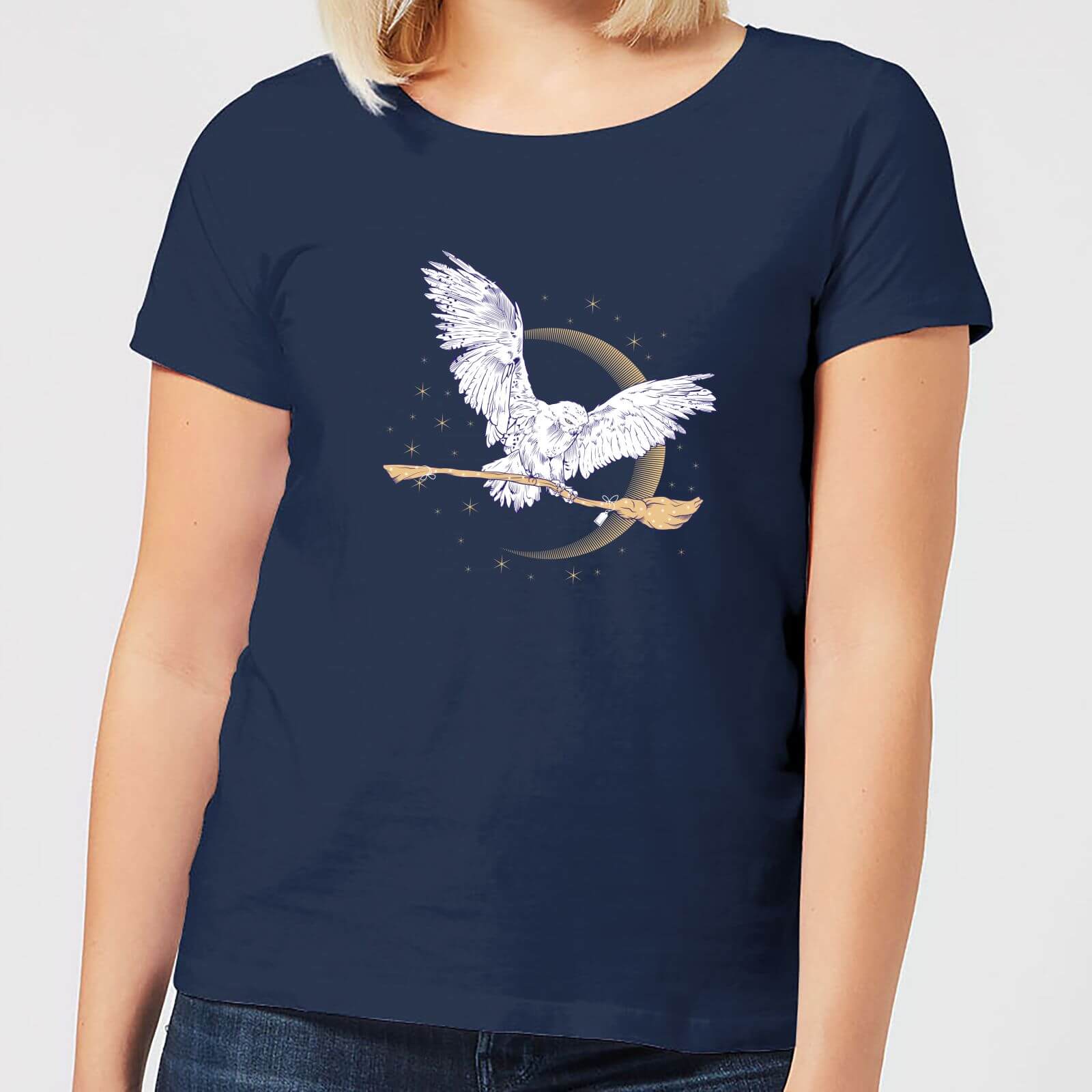 Original Hero Harry Potter Hedwig Broom Women's T-Shirt - Navy - XXL