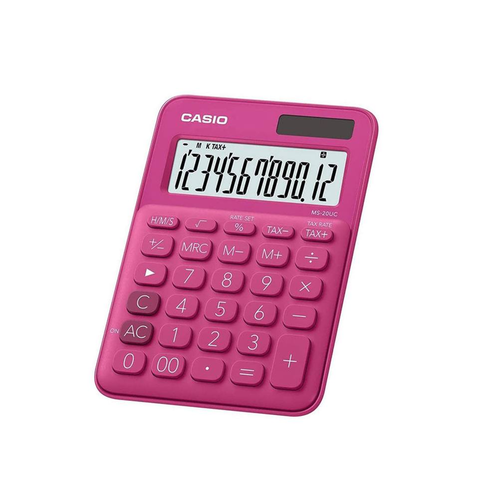 Casio Casio MS20-UC 12 Digit Desk Calculator, Pink | School Supplies > Maths Equipment > School Calculators