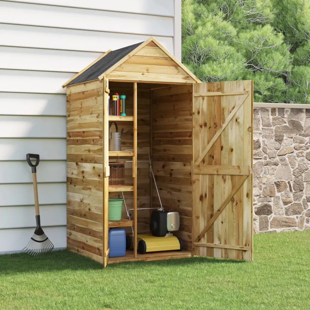 VidaXL Garden Tool Shed with Door 107x107x220 cm Impregnated Solid Wood Pine