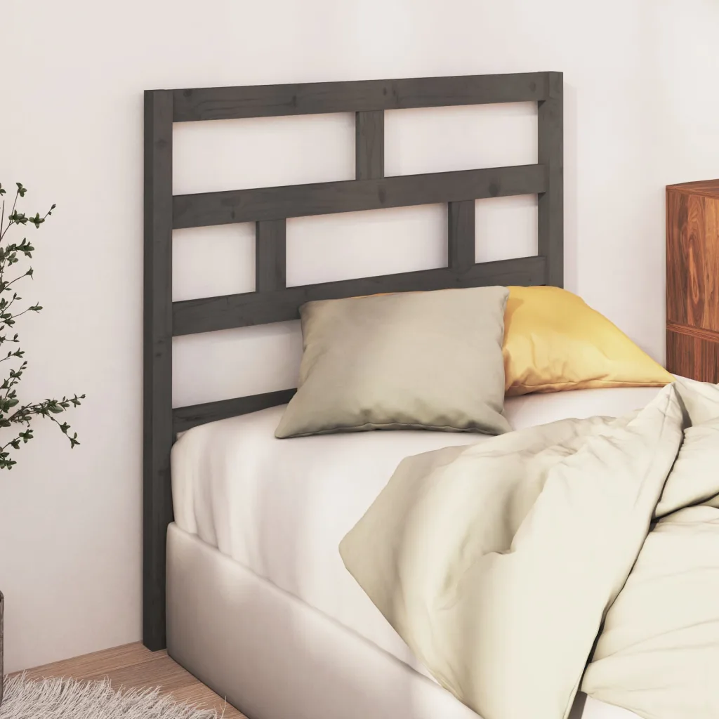 VidaXL Bed Headboard Grey 96x4x100 cm Solid Wood Pine